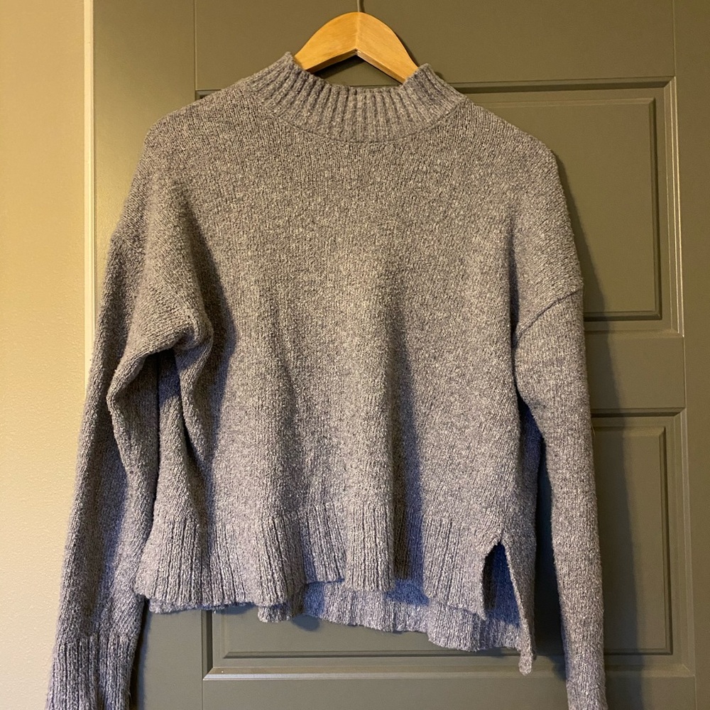 Grey Mock Neck Sweater